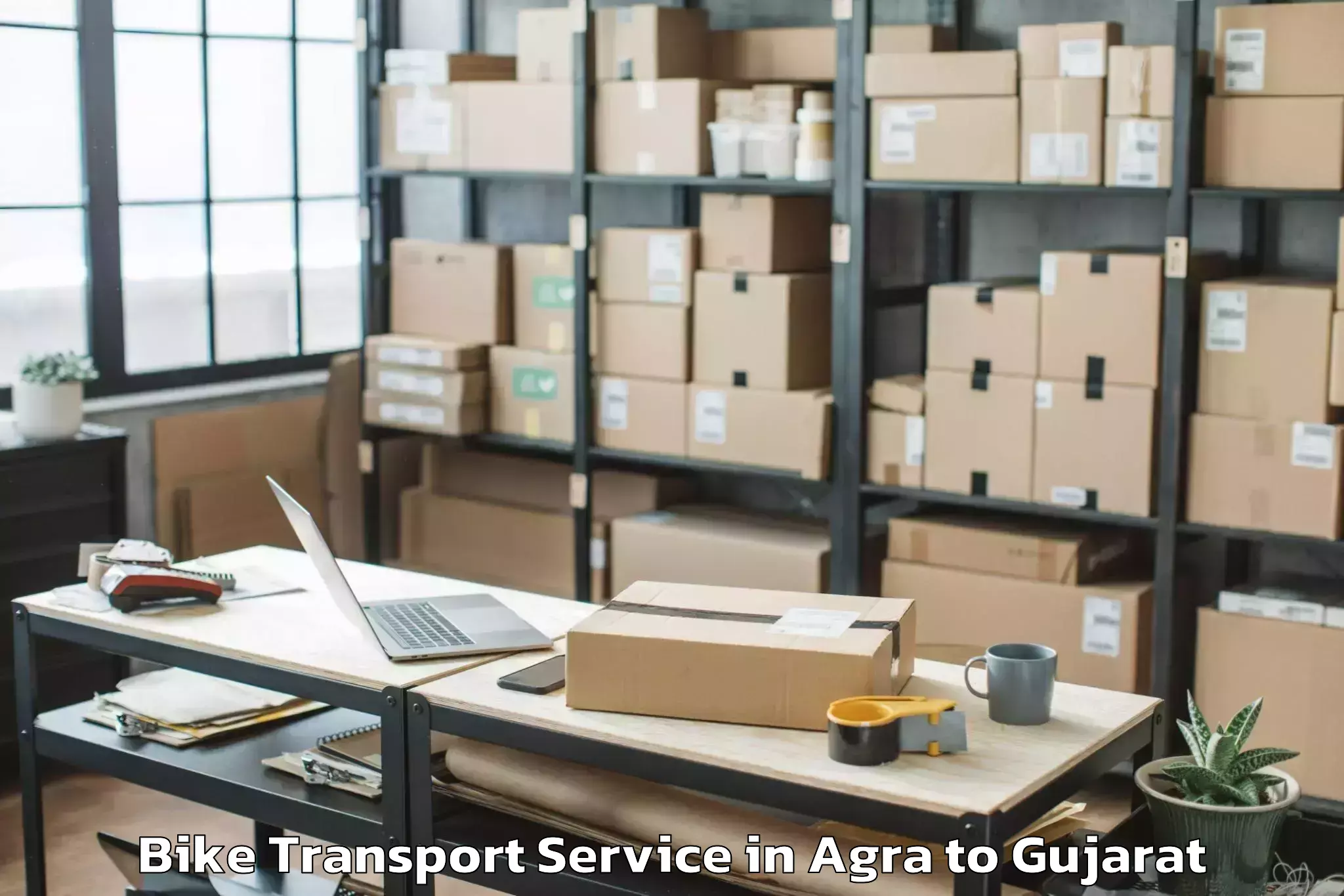 Easy Agra to Bhayavadar Bike Transport Booking